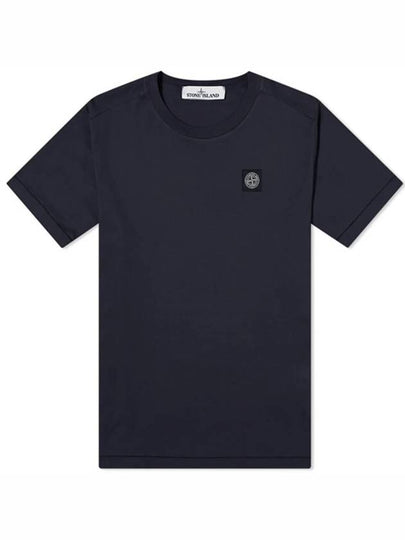 Men's Garment Dying Embroidered Logo Patch Short Sleeve T-Shirt Dark Navy - STONE ISLAND - BALAAN 2