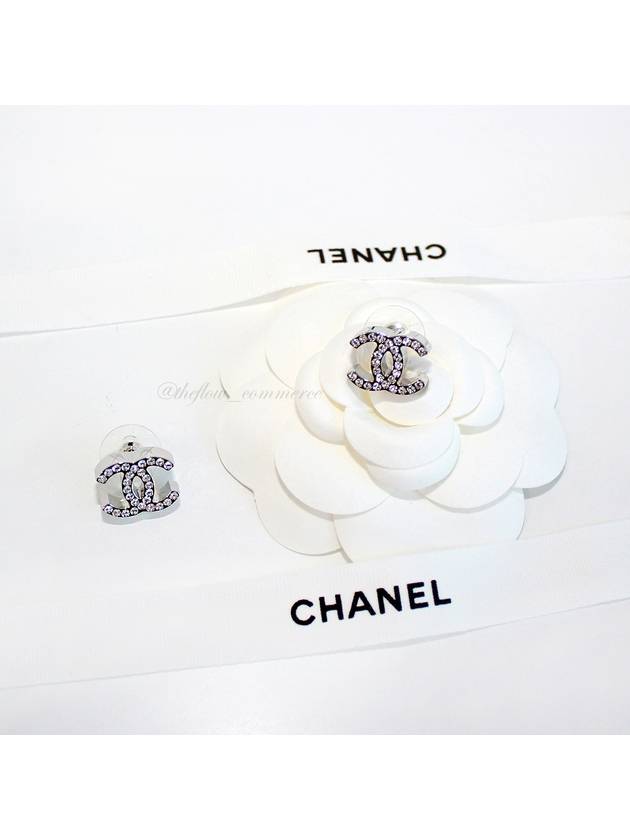 CC logo crystal 3D silver earrings ABE835 B15391 NADCW - CHANEL - BALAAN 7