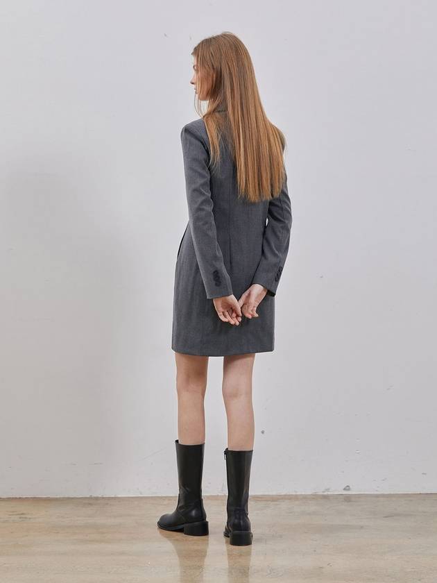 Wool tailored mini dress gray - RYUL+WAI: - BALAAN 4