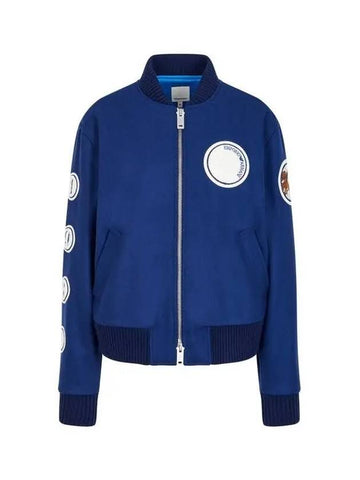 Women s Circle Wappen Wool Stadium Jumper Blue 270440 - EMPORIO ARMANI - BALAAN 1