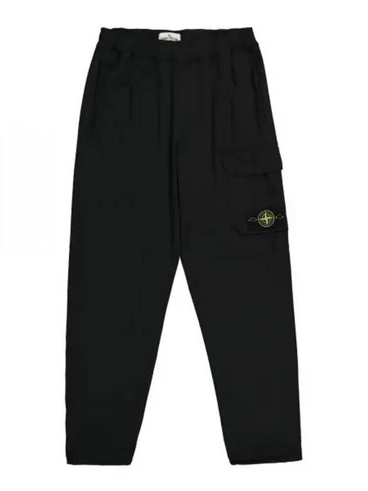 Logo Patch Cargo Track Pants Black - STONE ISLAND - BALAAN 2