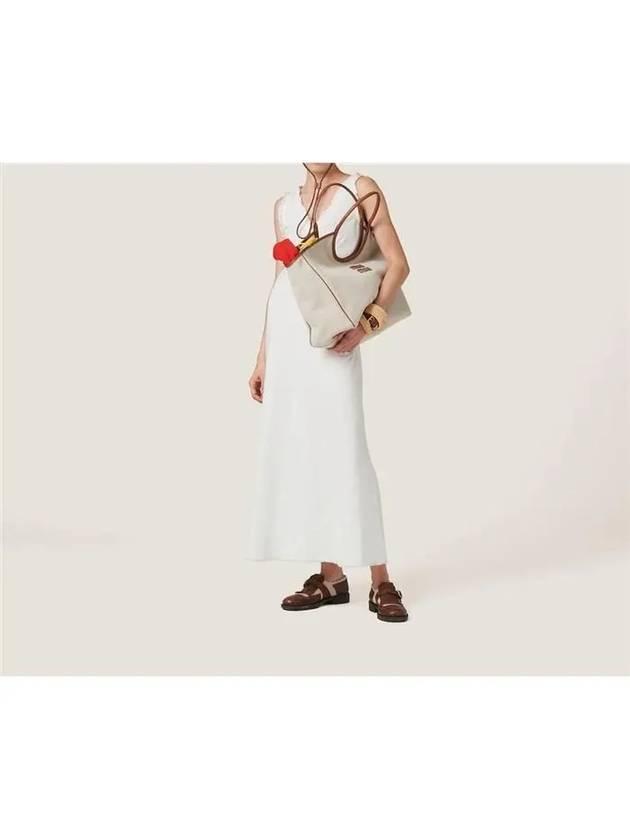 Ivy Canvas Tote Bag Beige Brandy - MIU MIU - BALAAN 8