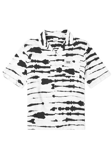 zebra print oversized vacation short sleeve shirt white black - BURBERRY - BALAAN 1