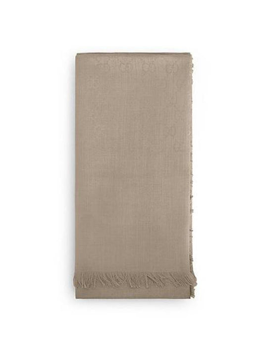 GG Jacquard Wool Silk Muffler Beige - GUCCI - BALAAN 1