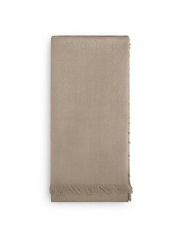 GG Jacquard Wool Silk Muffler Beige - GUCCI - BALAAN 1