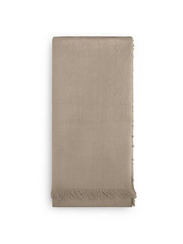 GG Jacquard Wool Silk Muffler Beige - GUCCI - BALAAN 1