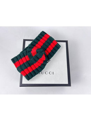 Web Stripe Wool Hair Band 457838 - GUCCI - BALAAN 1