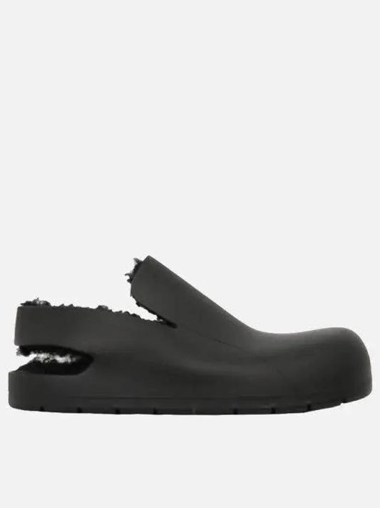 Puddle Shearling Sandals Black - BOTTEGA VENETA - BALAAN 2