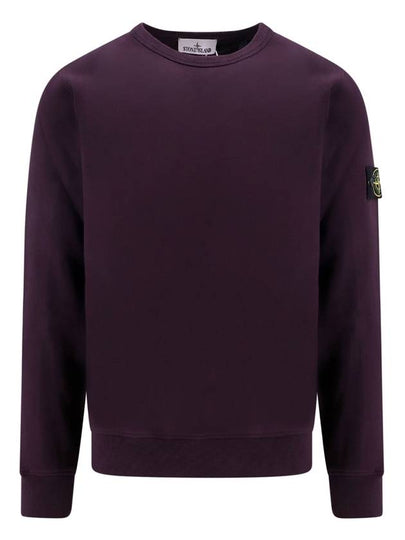 Brushed Cotton Fleece Garment Dyed Crewneck Sweatshirt Dark Burgundy - STONE ISLAND - BALAAN 2