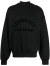 Logo Applique Mock Neck Sweatshirt Black - FEAR OF GOD ESSENTIALS - BALAAN 1