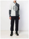 Embroidered Logo Wool Hoodie Knit Top Grey - STONE ISLAND - BALAAN 5