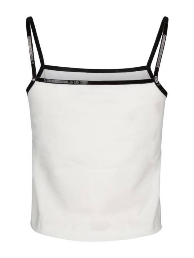 Sequin Triomphe Embroidered Cotton Jersey Sleeveless Off-White - CELINE - BALAAN 3