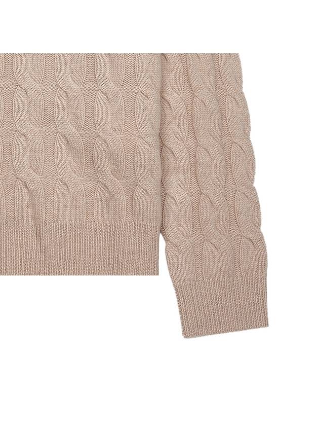 Women's Edipo Cable Cashmere Knit Top Beige - MAX MARA - BALAAN 6