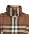 Check Off Shoulder Hooded Jacket Brown - BURBERRY - BALAAN 11