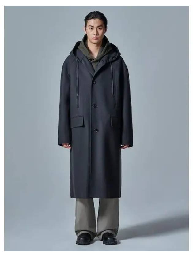 Felt double layer hooded long coat gray domestic product GM0024081240990 - JUUN.J - BALAAN 1