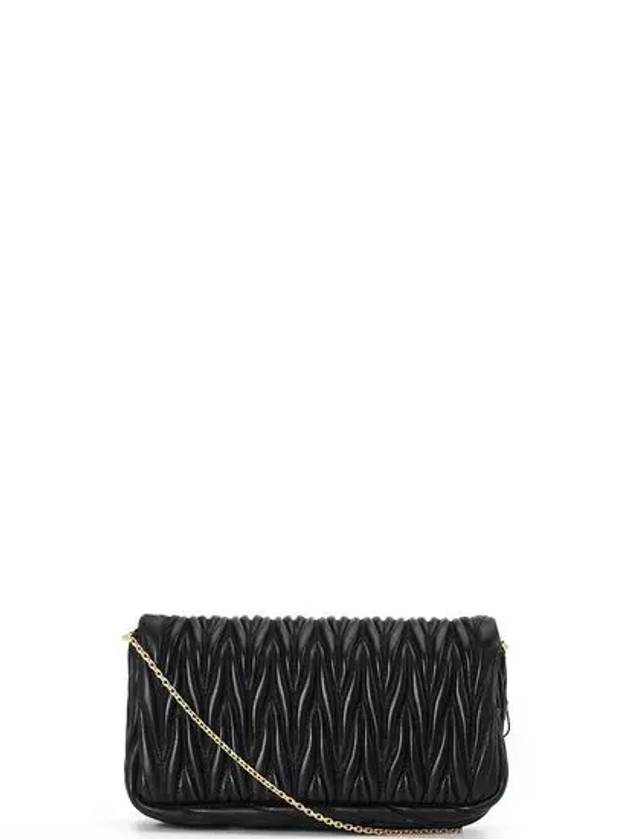 Matelasse Nappa Leather Logo Mini Bag Black - MIU MIU - BALAAN 4