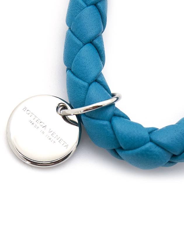 Intrecciato Leather Key Holder Blue - BOTTEGA VENETA - BALAAN 7