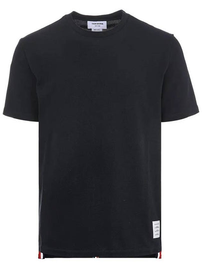 Men's Center Back Striped Short Sleeve T-Shirt Navy - THOM BROWNE - BALAAN 2