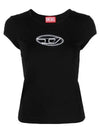 T Angie Peekaboo Logo Short Sleeve T-Shirt Black - DIESEL - BALAAN 2