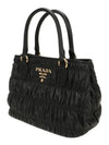 Black Calf Leather Borsa Mano Tote Bag - PRADA - BALAAN 3