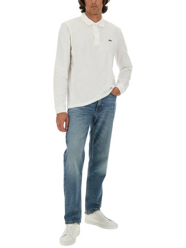 Classic Fit Long Sleeve PK Shirt White - LACOSTE - BALAAN 3