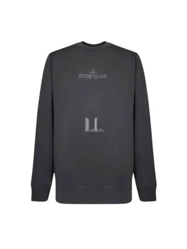 Cotton Fleece Crew Neck Sweatshirt Dark Grey - STONE ISLAND - BALAAN 2