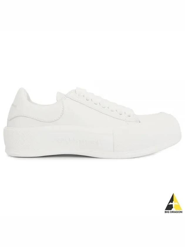 Deck Plimsoll Lace Up Low Top Sneakers White - ALEXANDER MCQUEEN - BALAAN 2