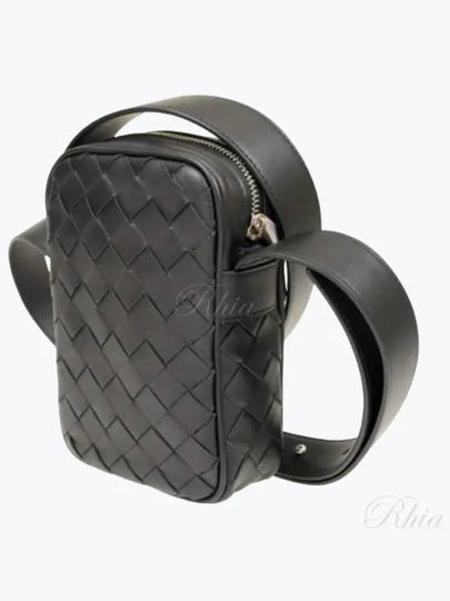 Intrecciato Zipper Leather Mini Cross Bag Black - BOTTEGA VENETA - BALAAN 2