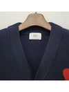 De Coeur Logo Wool Cardigan Night Blue - AMI - BALAAN 5