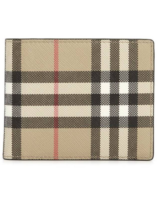 E Canvas Vintage Check Half Wallet Beige - BURBERRY - BALAAN 2