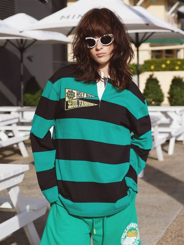 Striped rugby shirtgreen - HOLY NUMBER 7 - BALAAN 1