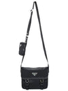 Triangle Logo Re-Nylon Saffiano Leather Cross Bag Black - PRADA - BALAAN 5