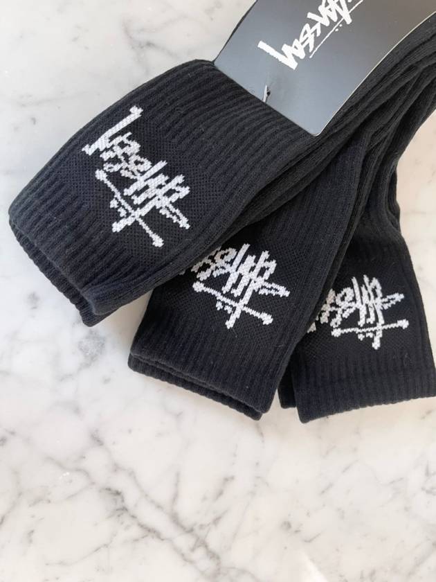 Graffiti Crew Socks 3 Pack Black - STUSSY - BALAAN 3