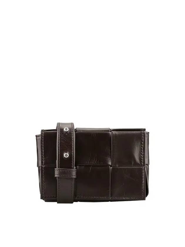 667048 V4LD1 2145 Intrecciato Cassette Mini Cross Bag Brown - BOTTEGA VENETA - BALAAN 1