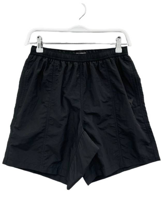 Men's Small Heart Logo Swim Shorts Black - AMI - BALAAN.