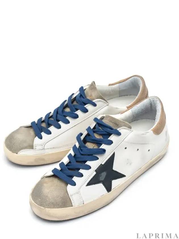 Gold Heel Tab Navy Superstar Classic Leather Low Top Sneakers White - GOLDEN GOOSE - BALAAN 5