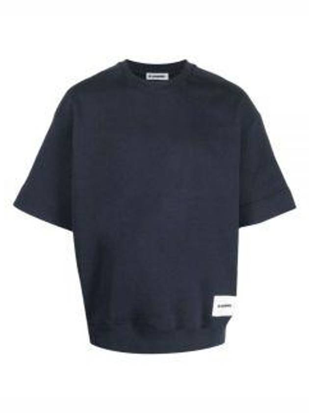 Logo Patch Cotton Short Sleeve T-Shirt Navy - JIL SANDER - BALAAN 2