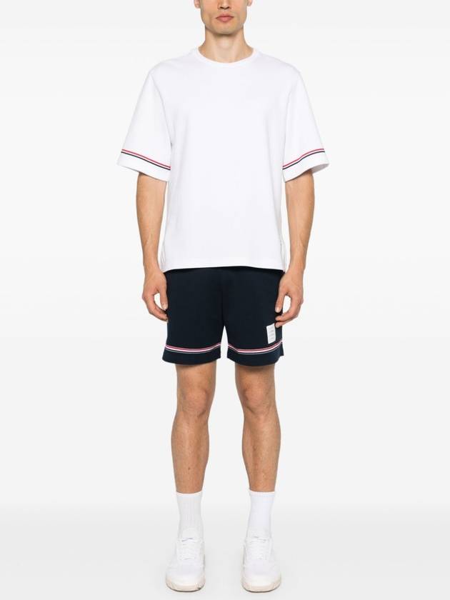 Cotton Rugby Short Sleeve T-Shirt White - THOM BROWNE - BALAAN 3