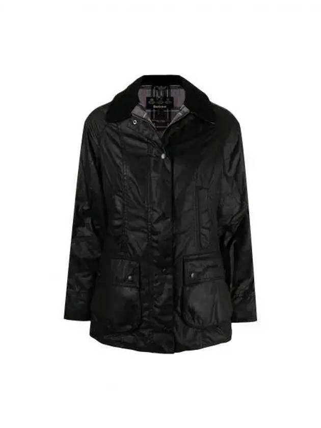 Beadnell Wax Zip-up Jacket Black - BARBOUR - BALAAN 2