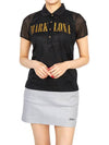 Golf Gauge Jacquard MLW 3A AP05 BLACK Women s Collar Short Sleeve T Shirt Regular Fit - MARK & LONA - BALAAN 6