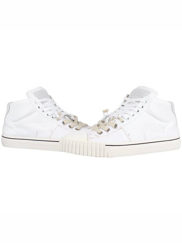 Canvas Leather High-Top Sneakers White - MAISON MARGIELA - BALAAN 3