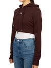 Courr ges 323JVE051JS0091 BURGUNDY Women s Crop Hooded Zip up - COURREGES - BALAAN 5