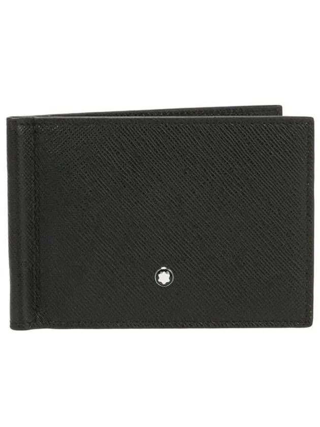 Men's Sartorial 6cc Money Clip Half Half Wallet Black - MONTBLANC - BALAAN.