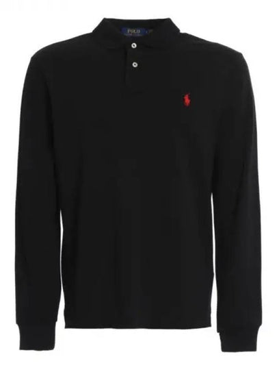 Embroidered Logo Slim Fit Polo Shirt Black - POLO RALPH LAUREN - BALAAN 2