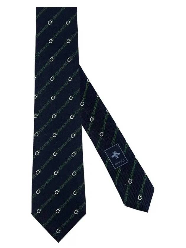 Interlocking G Silk Tie Navy - GUCCI - BALAAN 2