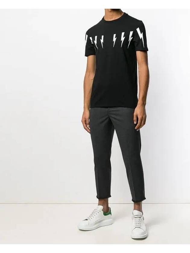 bolt print short sleeve t-shirt black - NEIL BARRETT - BALAAN 8