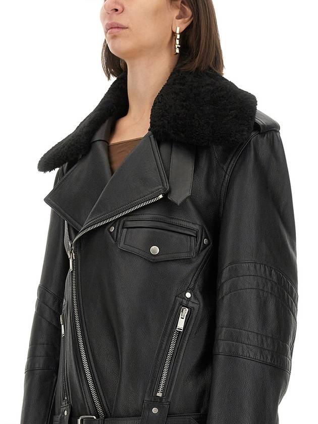 LEATHER BIKER JACKET - SAINT LAURENT - BALAAN 4