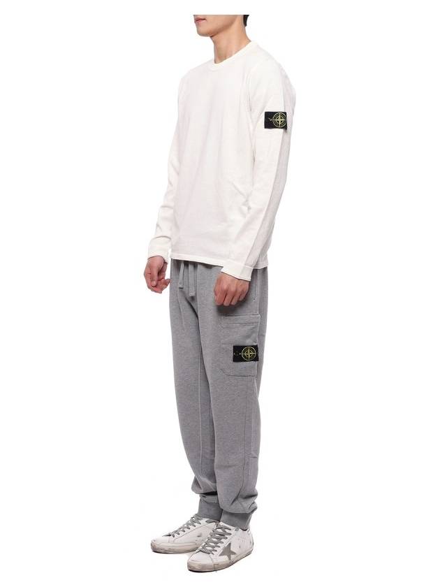 Wappen Patch Crew Neck Cotton Knit Top White - STONE ISLAND - BALAAN 5