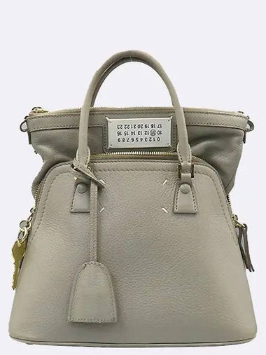 Maison Margiela S56WG0082 Gray Color Leather 5AC Mini Tote Bag Shoulder Strap 2WAY - MAISON MARGIELA - BALAAN 1