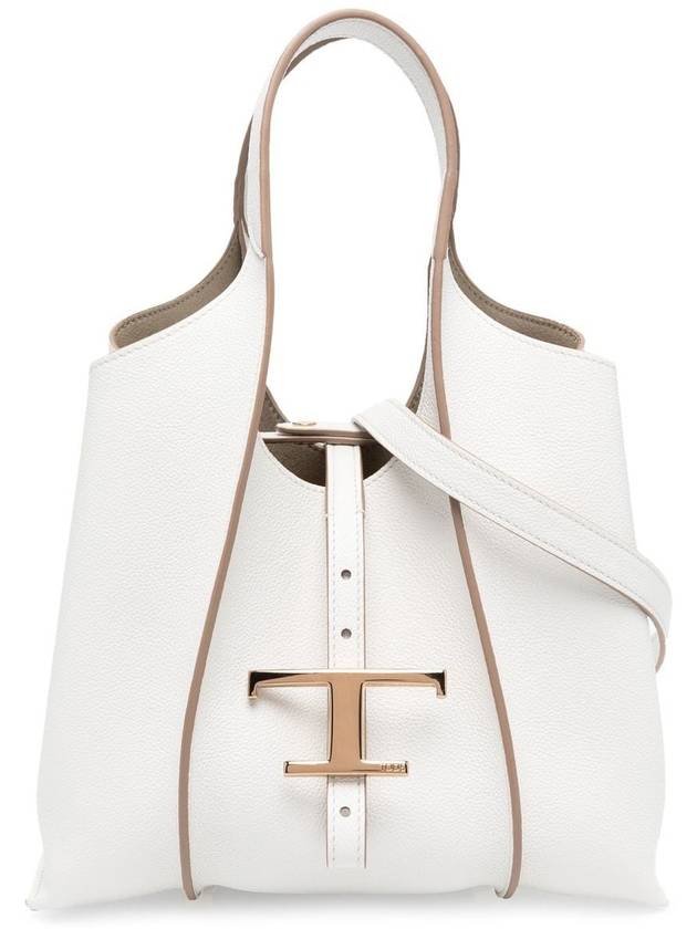 T Timeless Leather Shopping Mini Tote Bag White - TOD'S - BALAAN 2